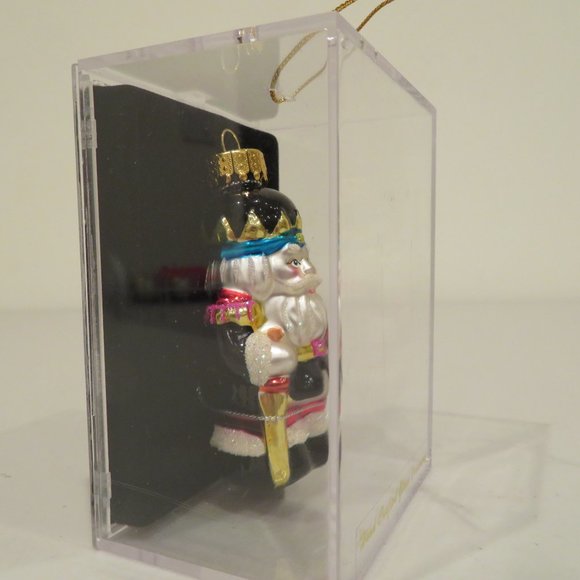 Christmas Glass Ornament Nutcracker Handcrafted by Unique Treasure Box Keepsake - Picture 5 of 6
